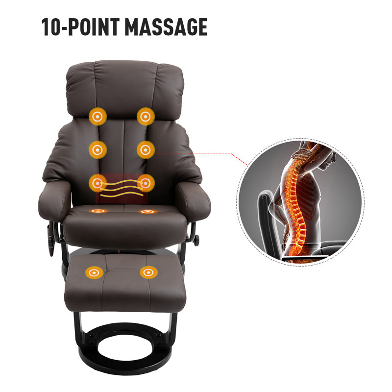 Ebern Designs Reclining Massage Chair with Ottoman & Reviews Wayfair